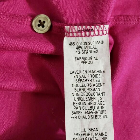 L.L. Bean Womens Small Petite Open Front Cardigan Pink 48% Supima Cotton Spandex - Picture 9 of 11